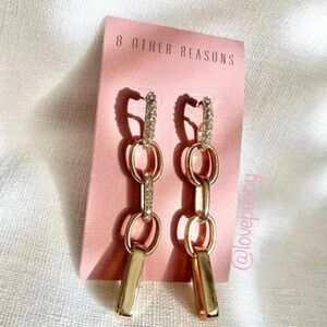 NEW 8 OTHER REASONS 18K Gold Plated 5 Chain Earring